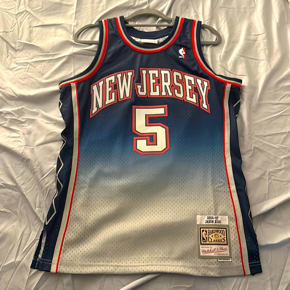 Men's New Jersey Nets Jason Kidd Mitchell & ness Hardwood Classics Jersey